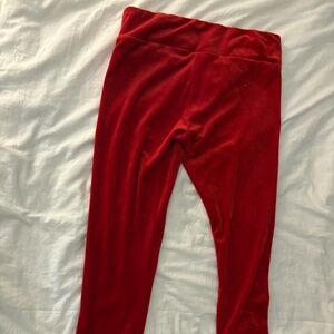 Red fluffy pants